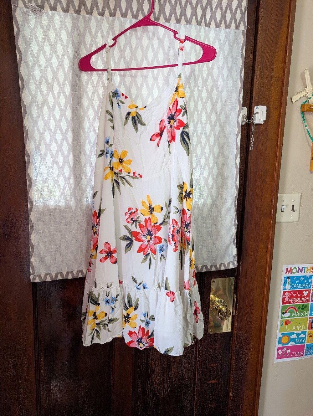 Floral White Sundress Skirt - Lightweight Spaghetti-Strap